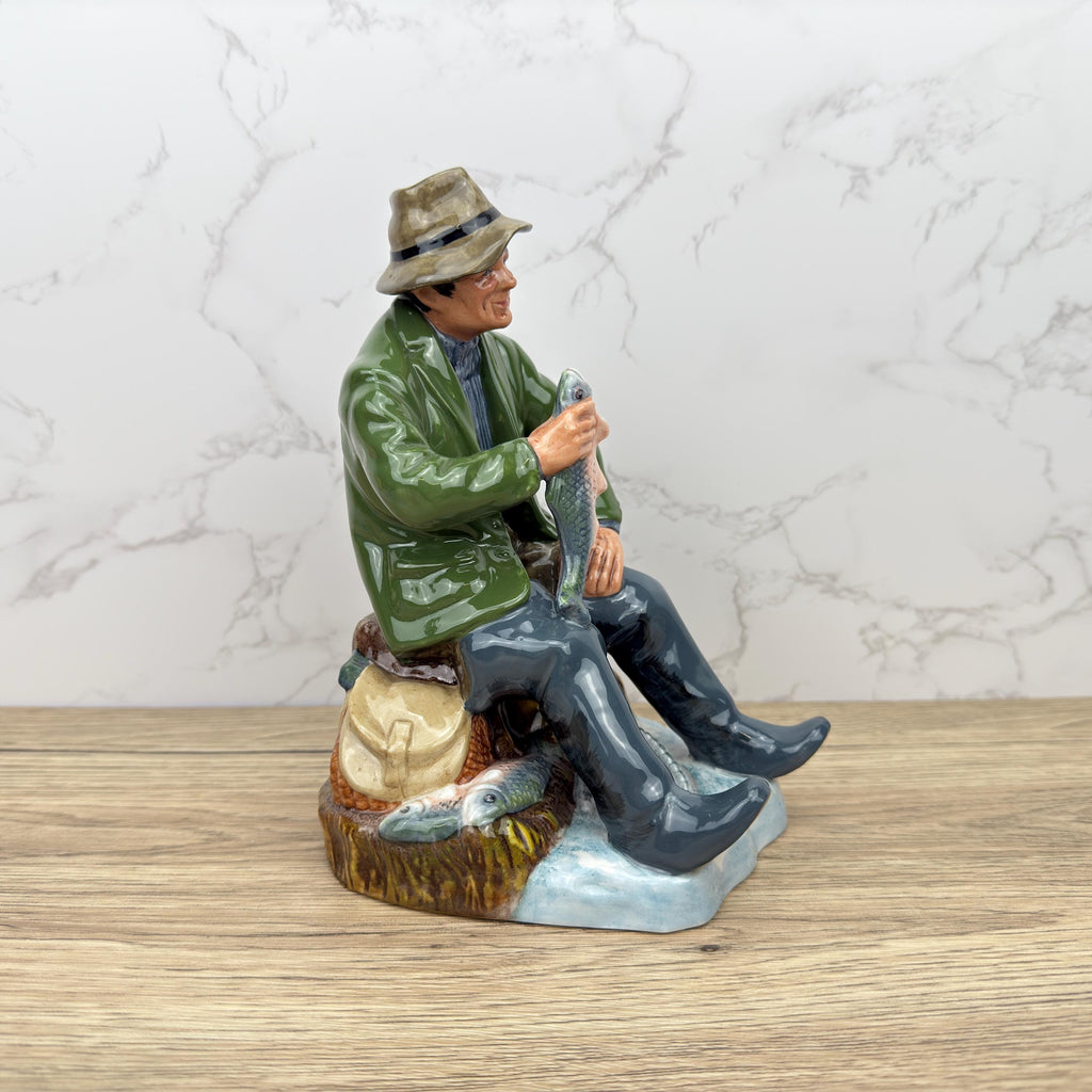 Vintage Royal Doulton Fisherman Figurine, Bone China, A Good Catch HN2258