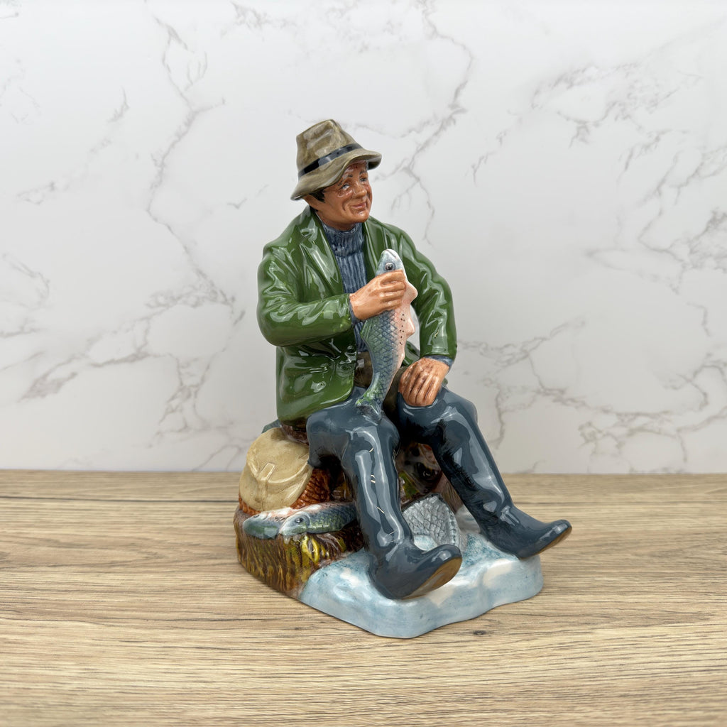 Vintage Royal Doulton Fisherman Figurine, Bone China, A Good Catch HN2258