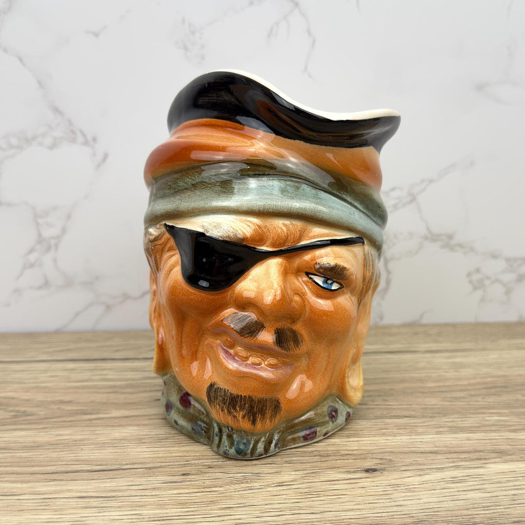Vintage Pirate Toby Jug, Keystone Pottery, British Beer Pitcher