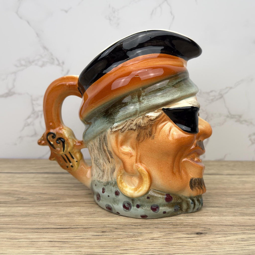 Vintage Pirate Toby Jug, Keystone Pottery, British Beer Pitcher