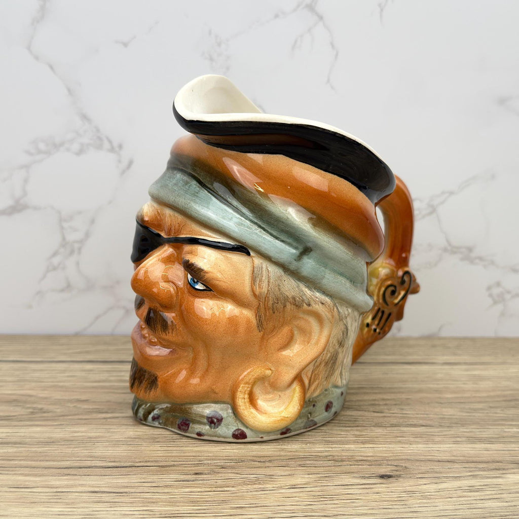 Vintage Pirate Toby Jug, Keystone Pottery, British Beer Pitcher