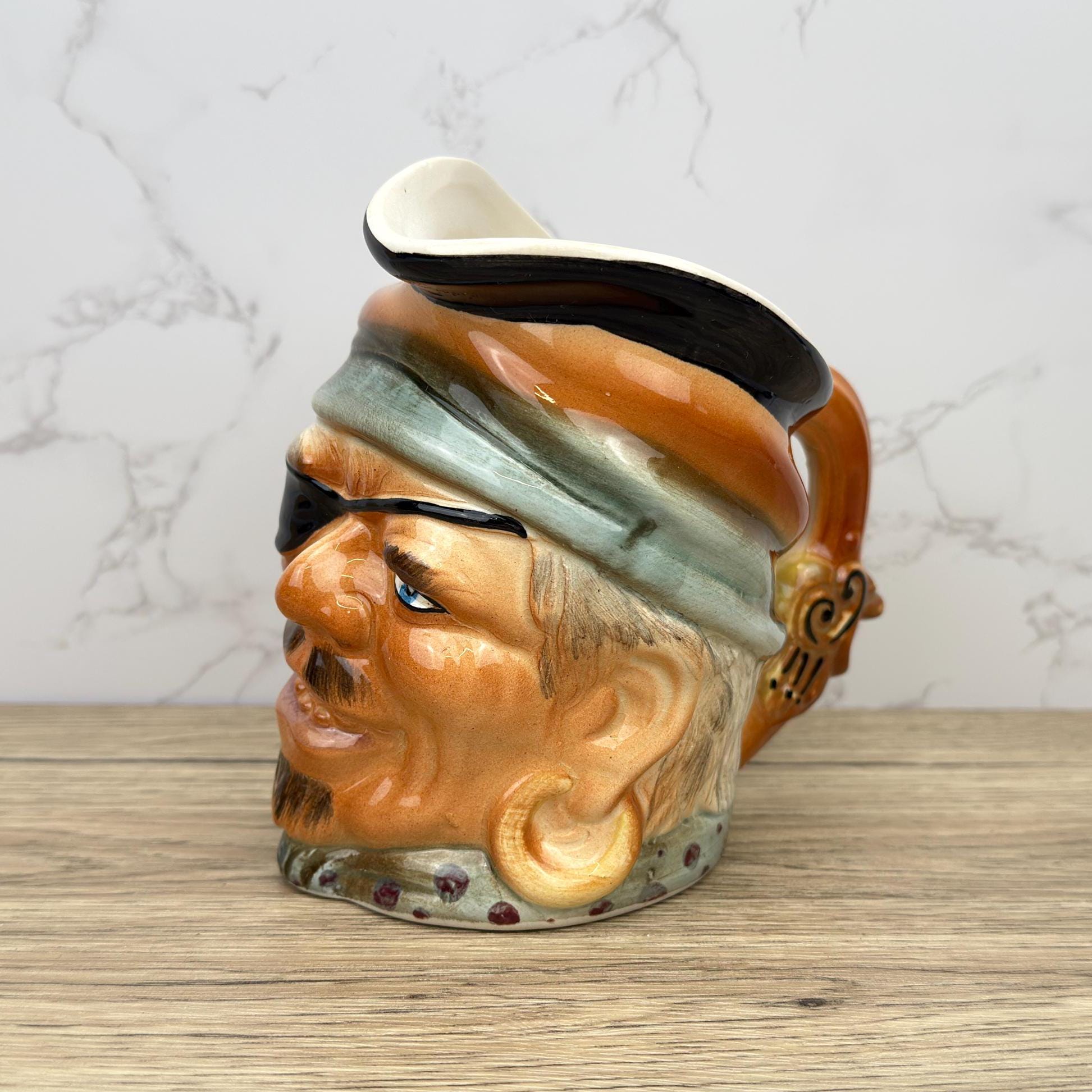 Vintage Pirate Toby Jug, Keystone Pottery, British Beer Pitcher