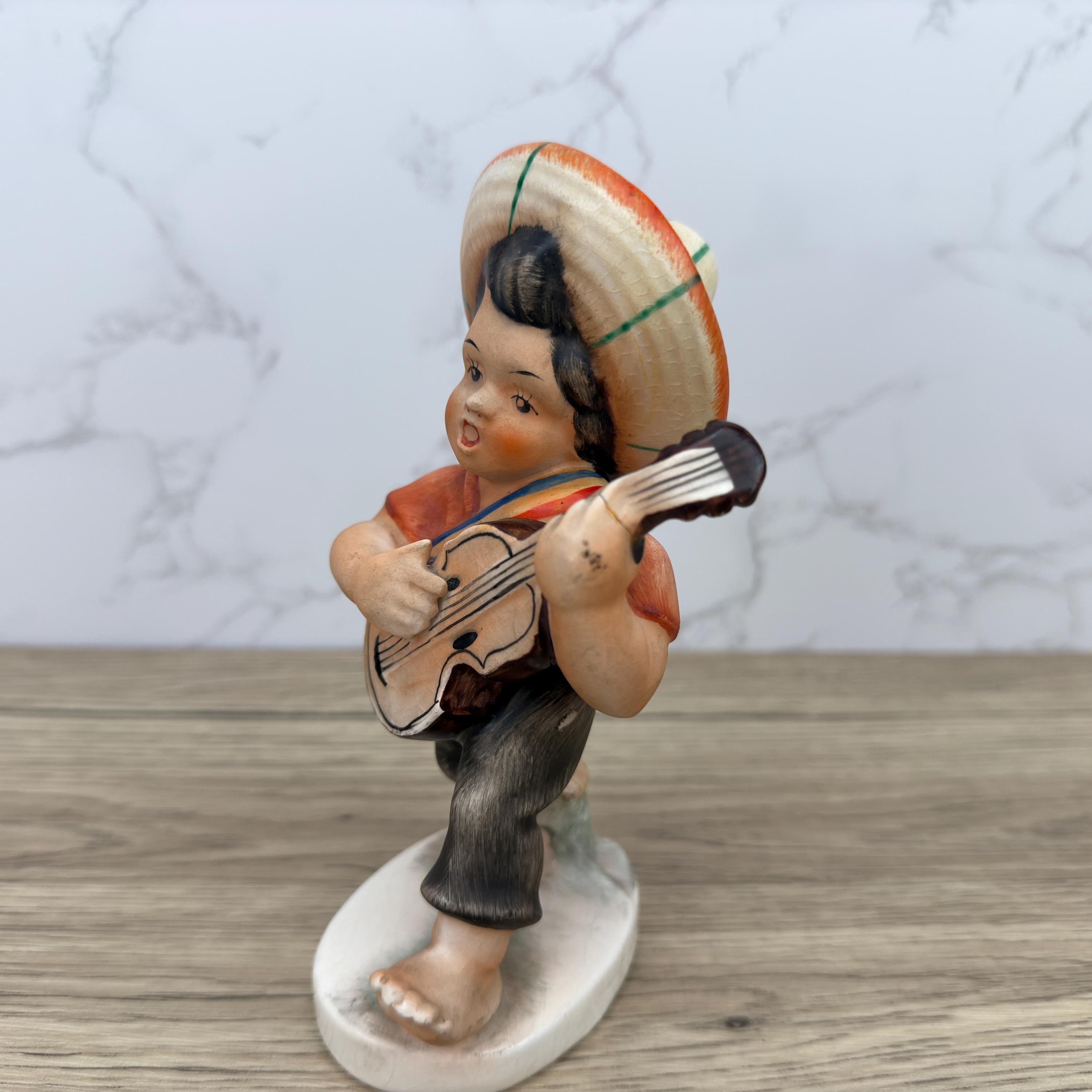 Vintage Friedel Bavaria Porcelain Boy Figurine, Mexican Guitar Player