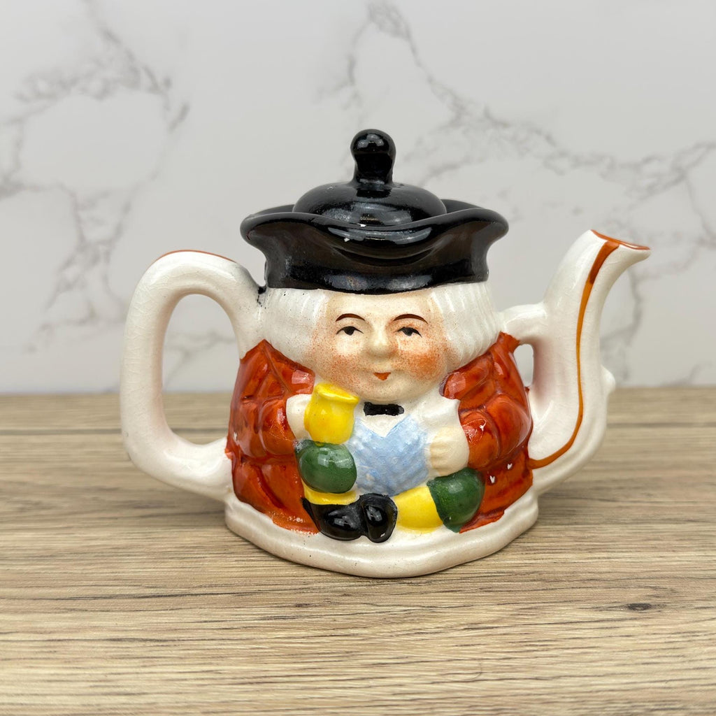Collectible Toby Character Teapot, Small Double Sided Decor