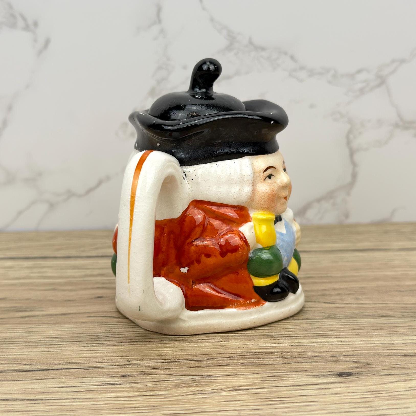Collectible Toby Character Teapot, Small Double Sided Decor