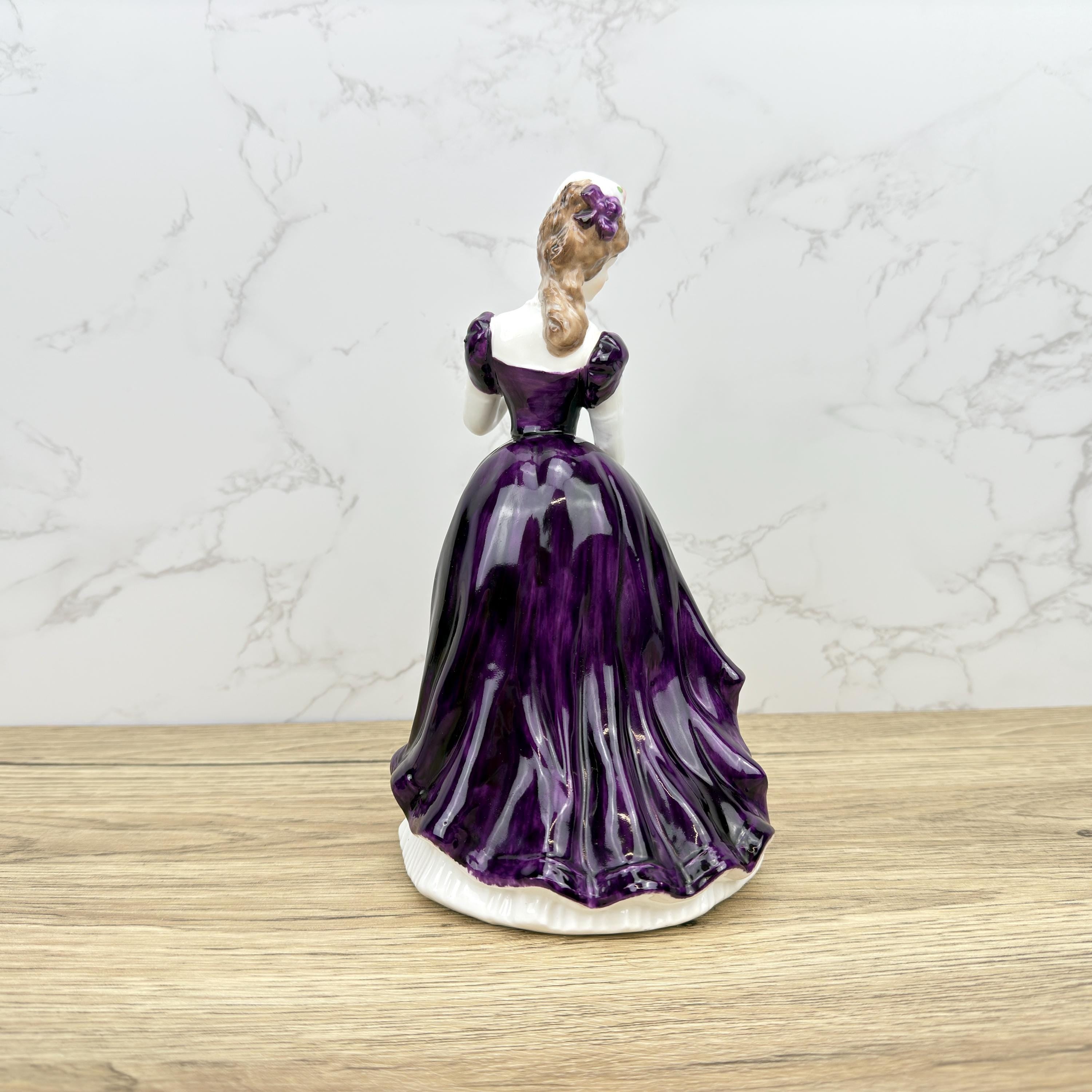 Leonardo Collection Porcelain Figurine, Lady in Purple Dress