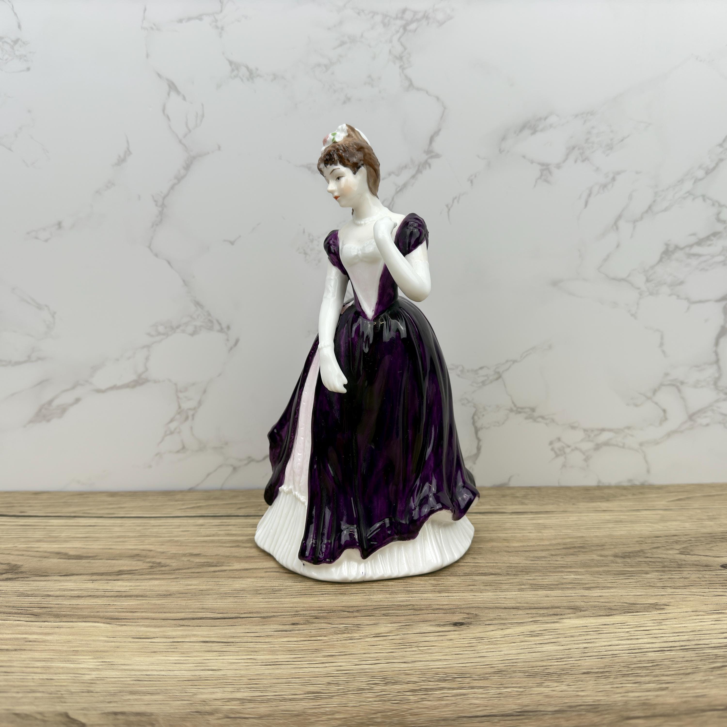 Leonardo Collection Porcelain Figurine, Lady in Purple Dress