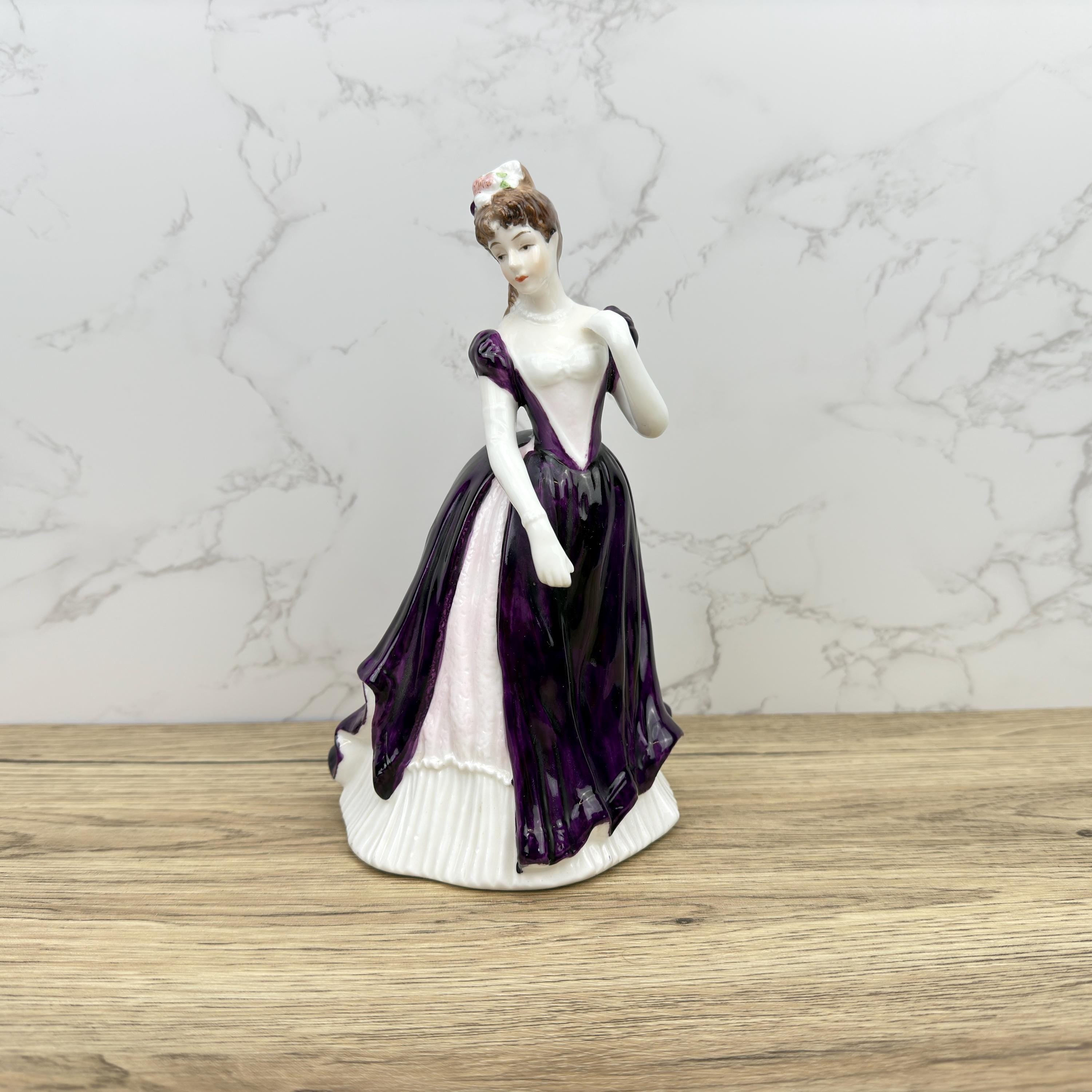 Leonardo Collection Porcelain Figurine, Lady in Purple Dress