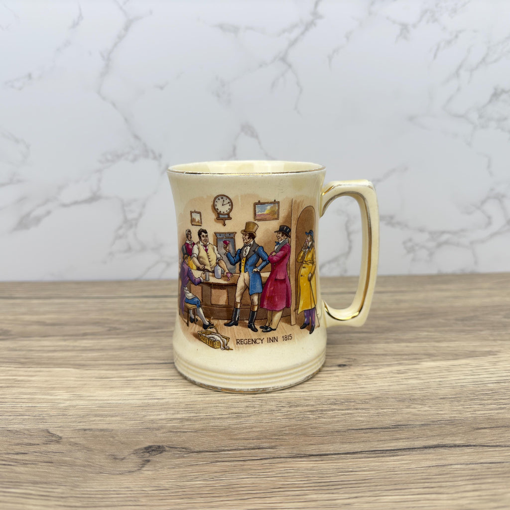 Vintage Royal Winton Tankard Mug, Regency Scene, Made in England