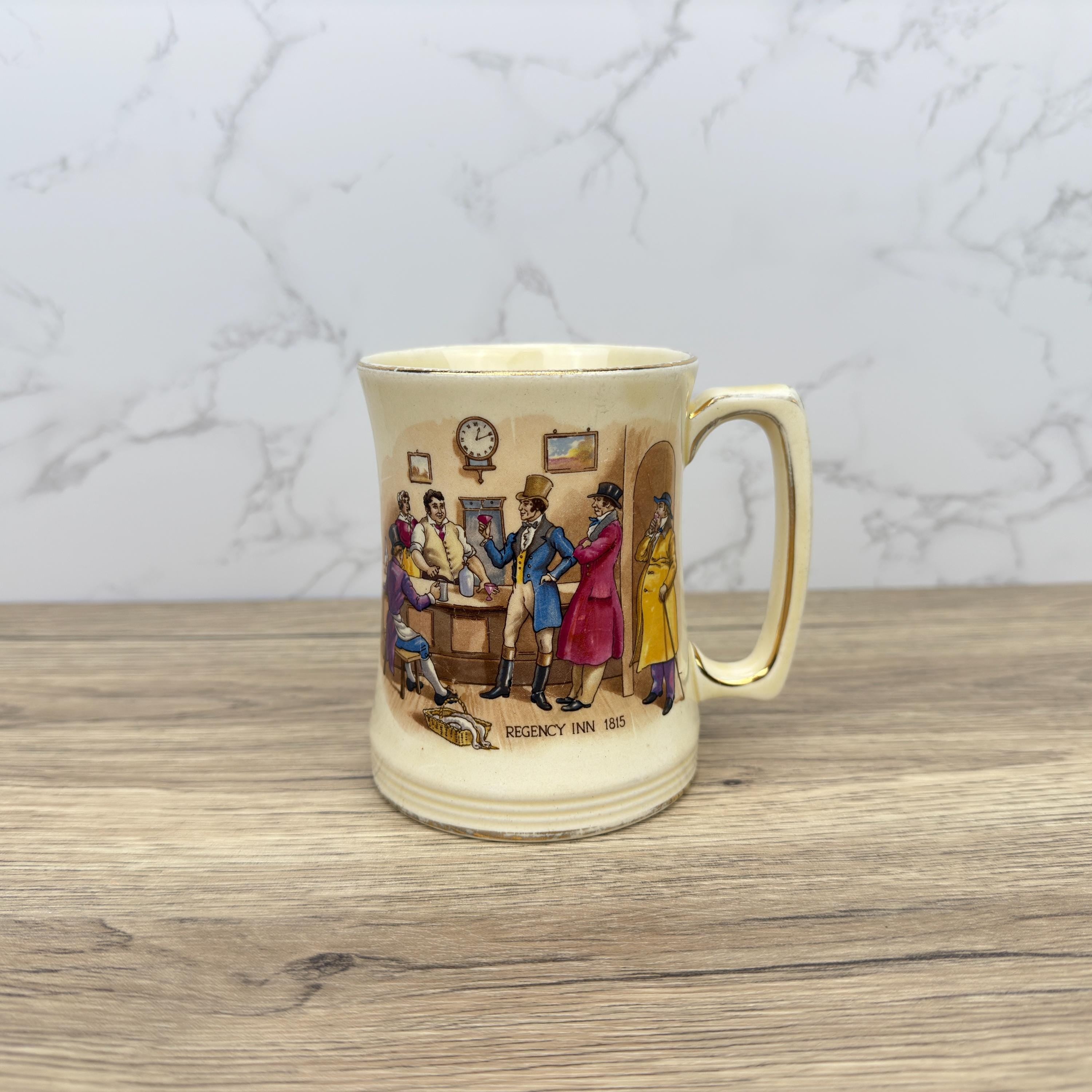 Vintage Royal Winton Tankard Mug, Regency Scene, Made in England