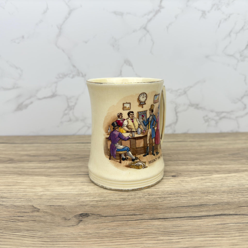 Vintage Royal Winton Tankard Mug, Regency Scene, Made in England