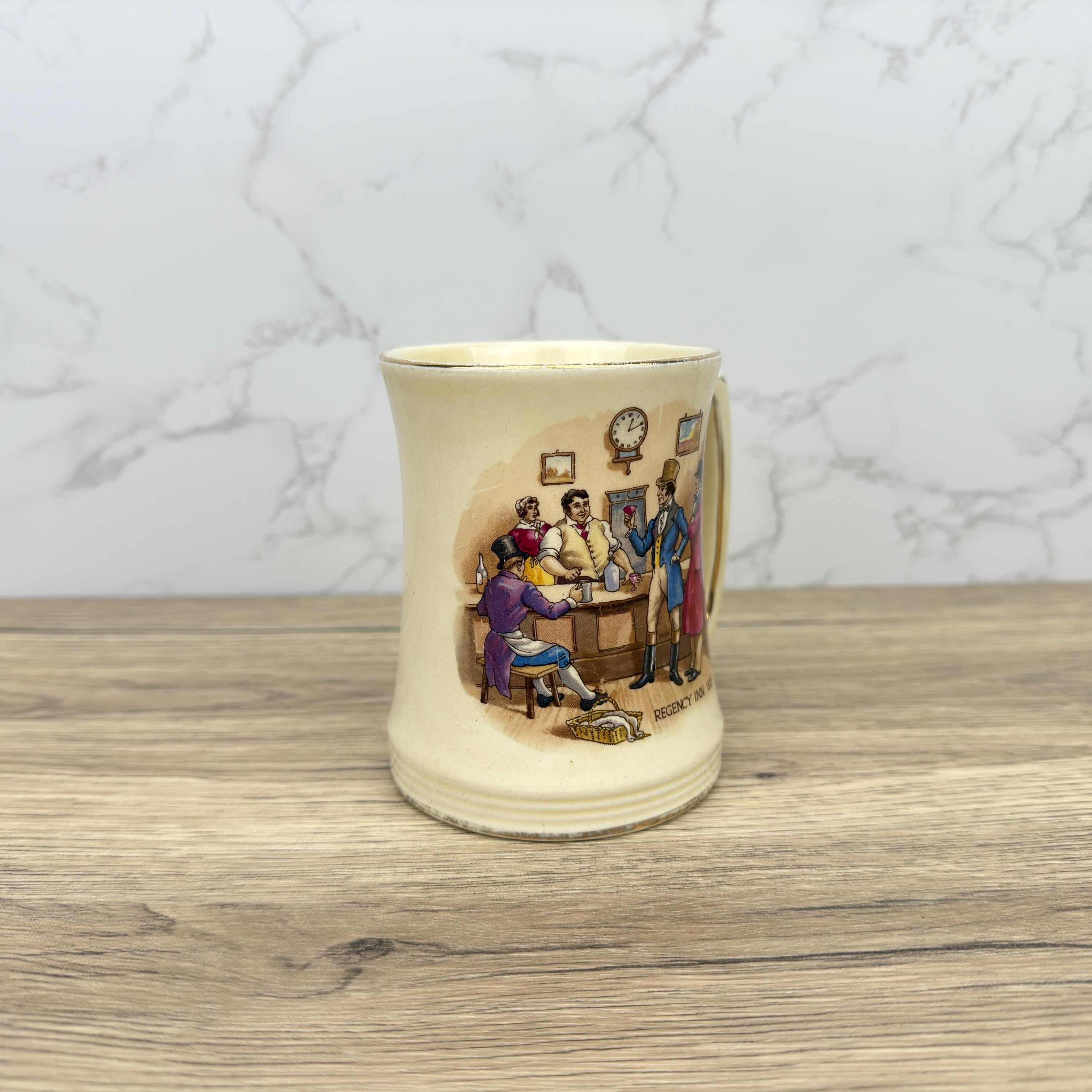 Vintage Royal Winton Tankard Mug, Regency Scene, Made in England