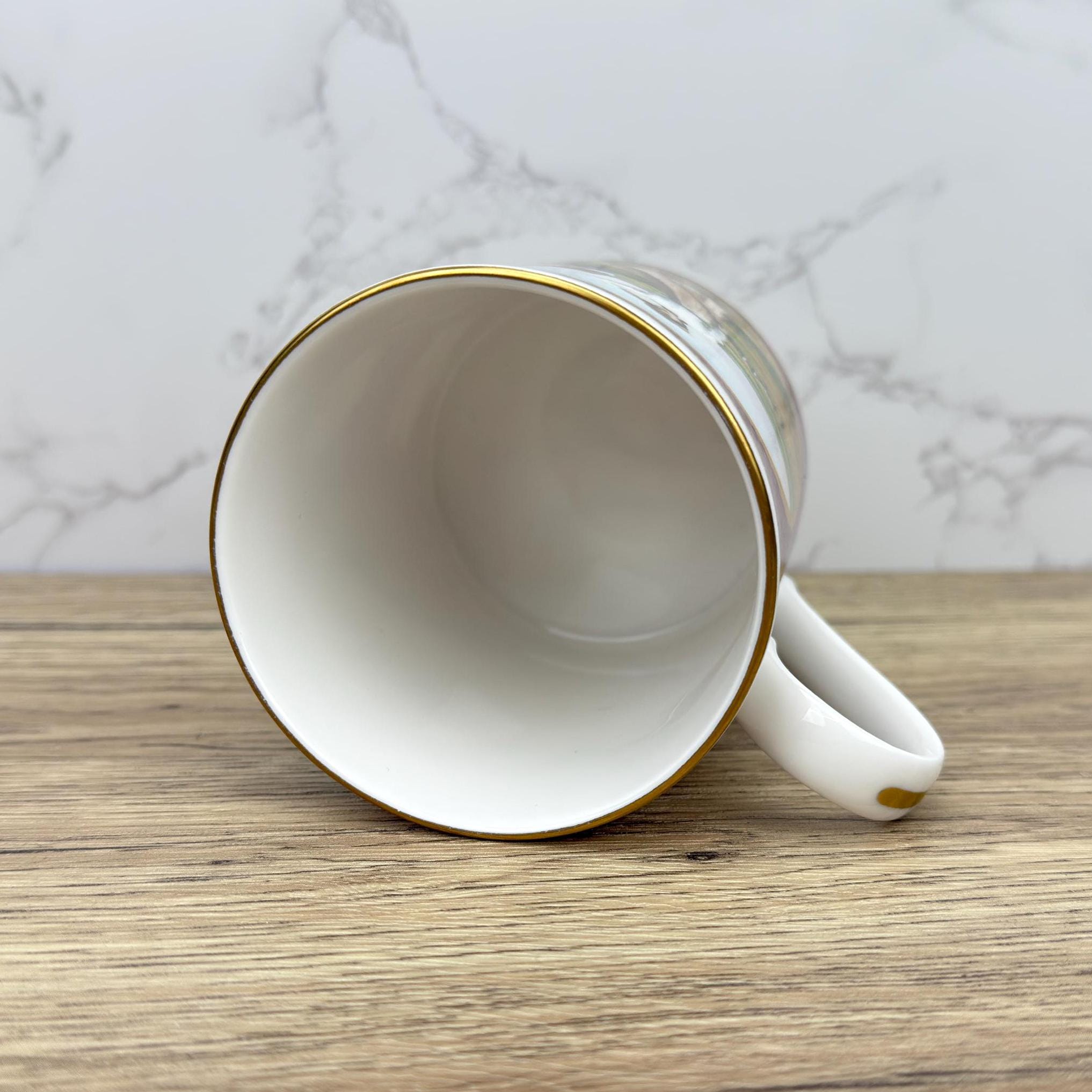 Vintage Royal Worcester Melvyn Buckley Golfing Mug, Gilded Porcelain
