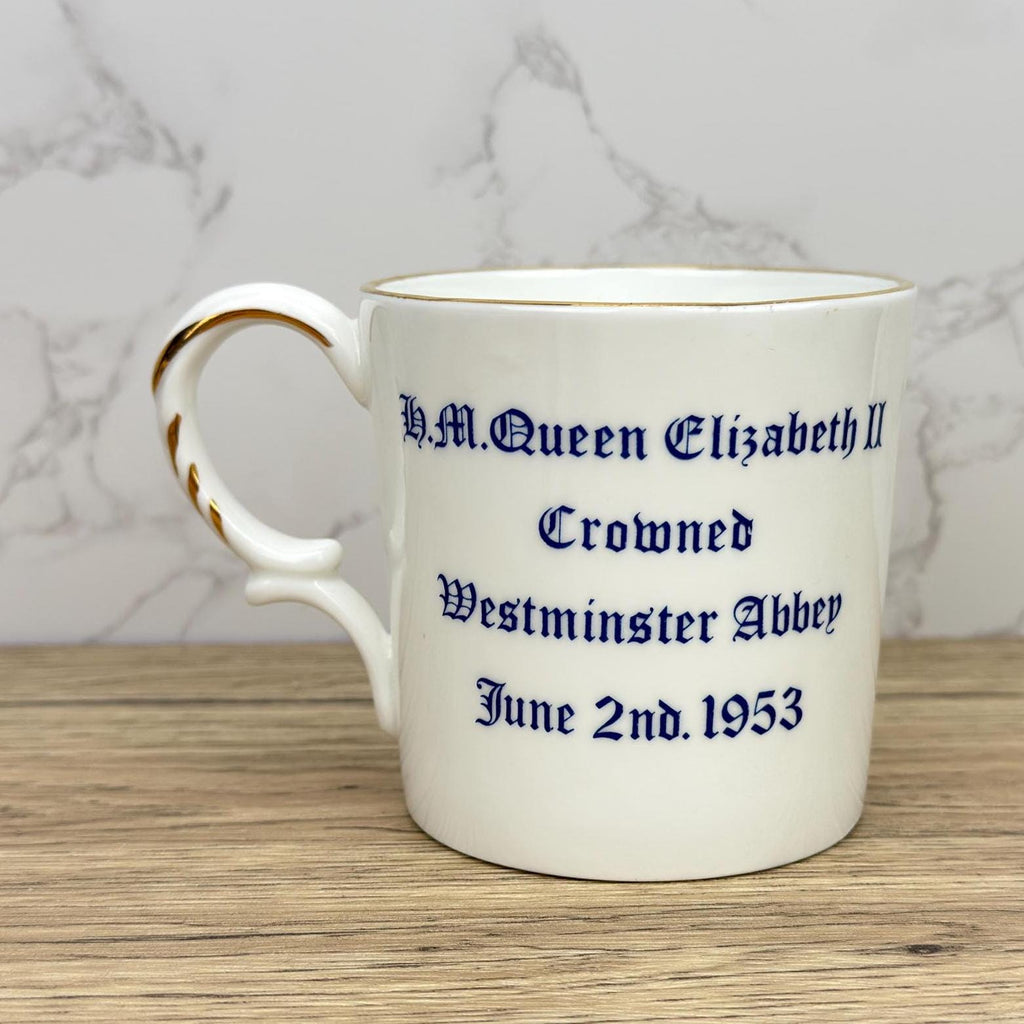Vintage Aynsley Queen Elizabeth II Coronation Mug, Royal Memorabilia