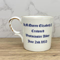 Vintage Aynsley Queen Elizabeth II Coronation Mug, Royal Memorabilia