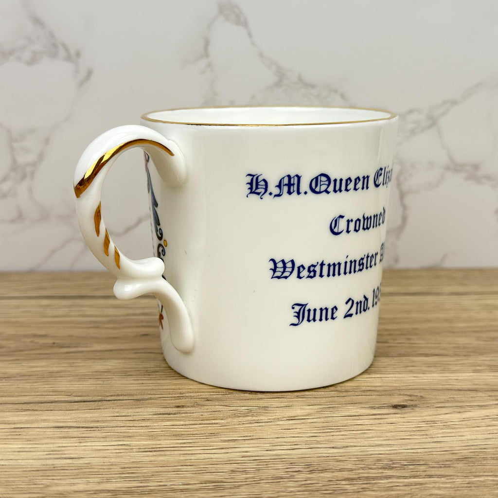 Vintage Aynsley Queen Elizabeth II Coronation Mug, Royal Memorabilia