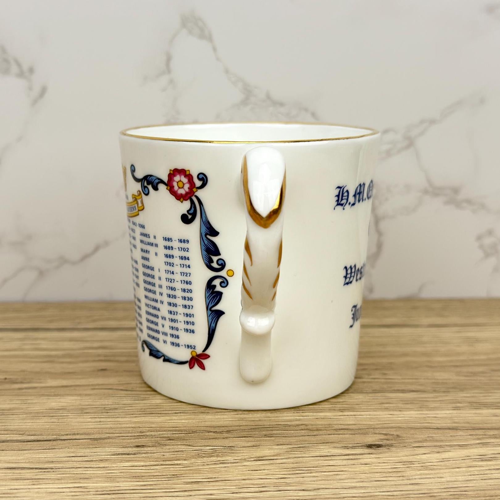 Vintage Aynsley Queen Elizabeth II Coronation Mug, Royal Memorabilia