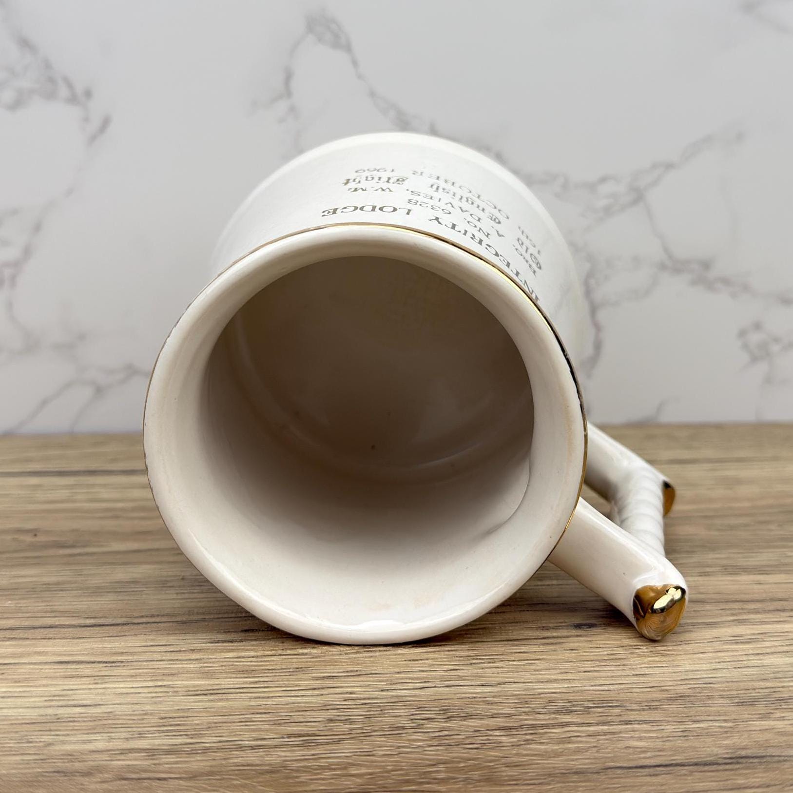 Vintage Prince William Ceramic Tankard, 22 Carat Gold Hunting Scene