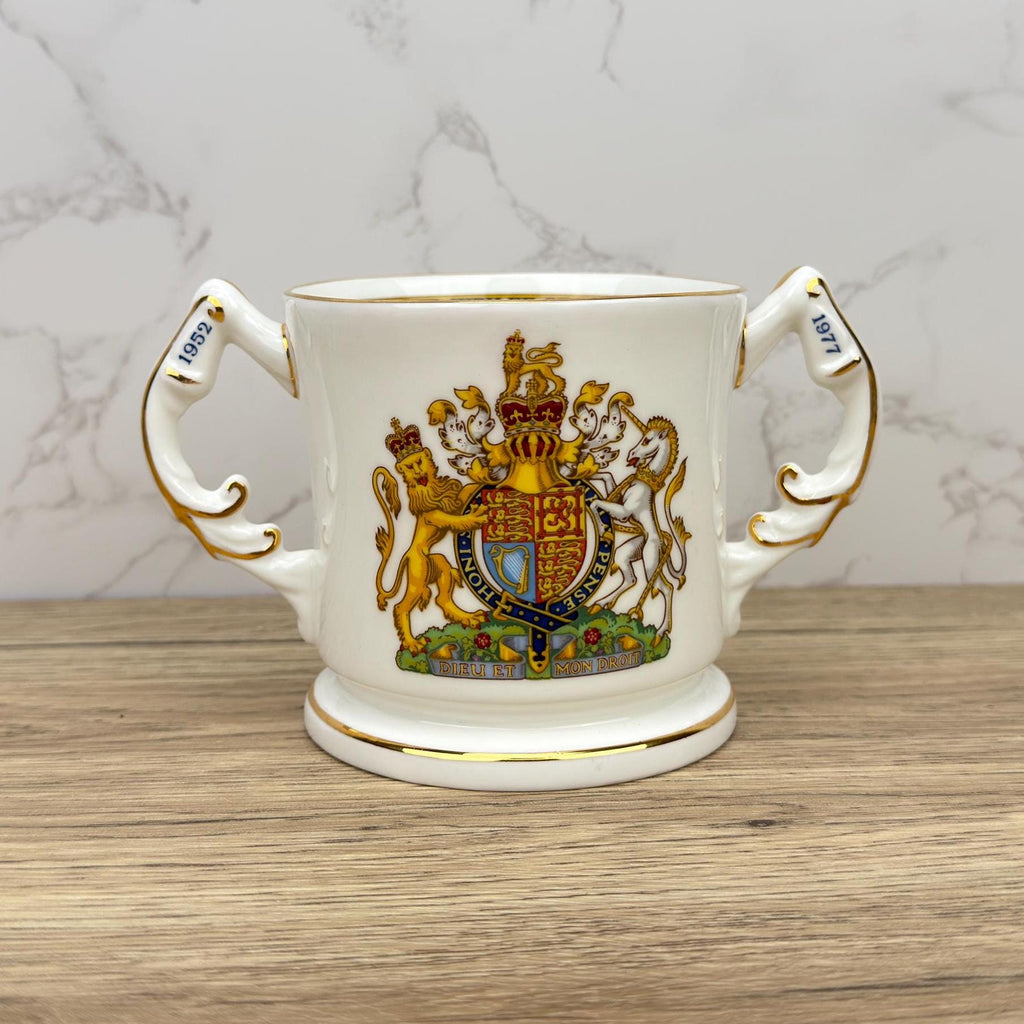 Vintage Aynsley British Royalty Commemorative Mug, Double Handled Tankard