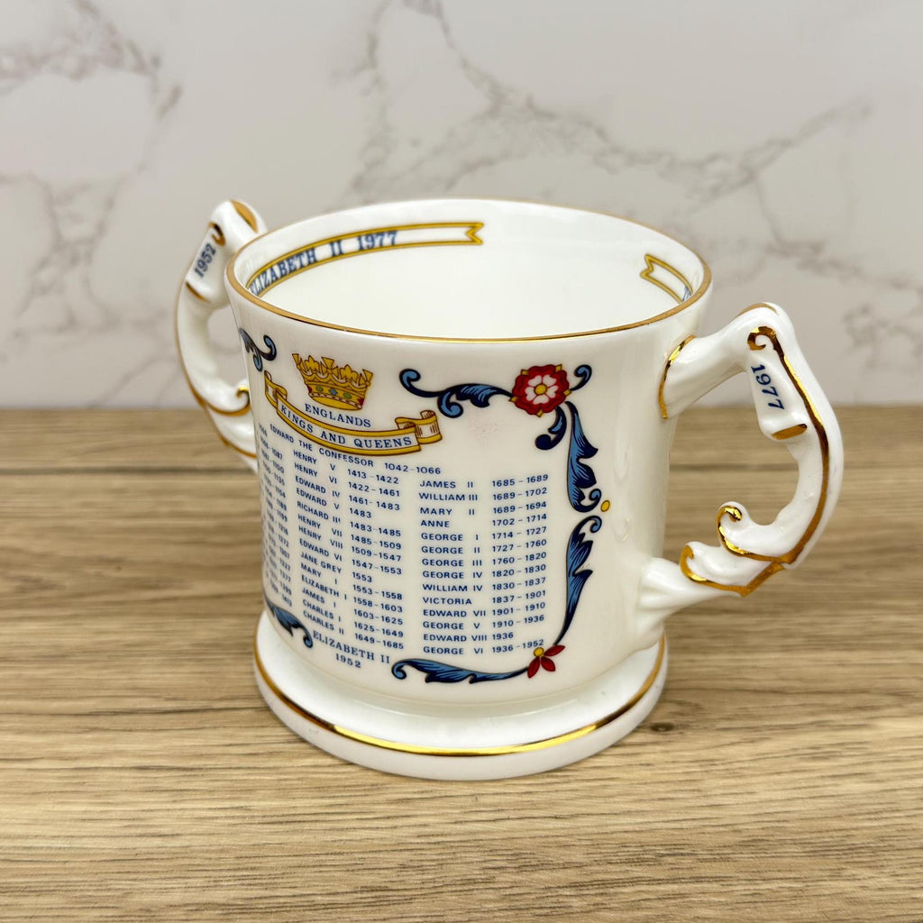 Vintage Aynsley British Royalty Commemorative Mug, Double Handled Tankard