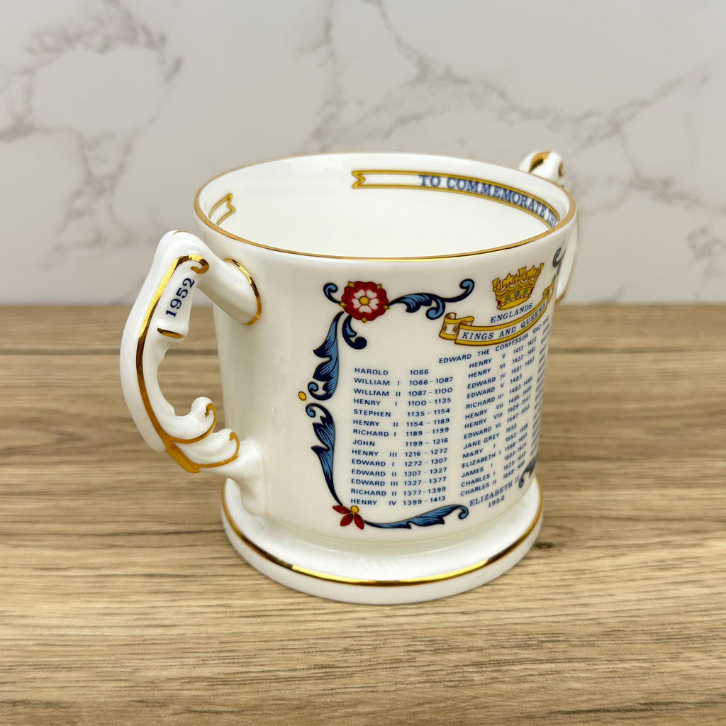 Vintage Aynsley British Royalty Commemorative Mug, Double Handled Tankard