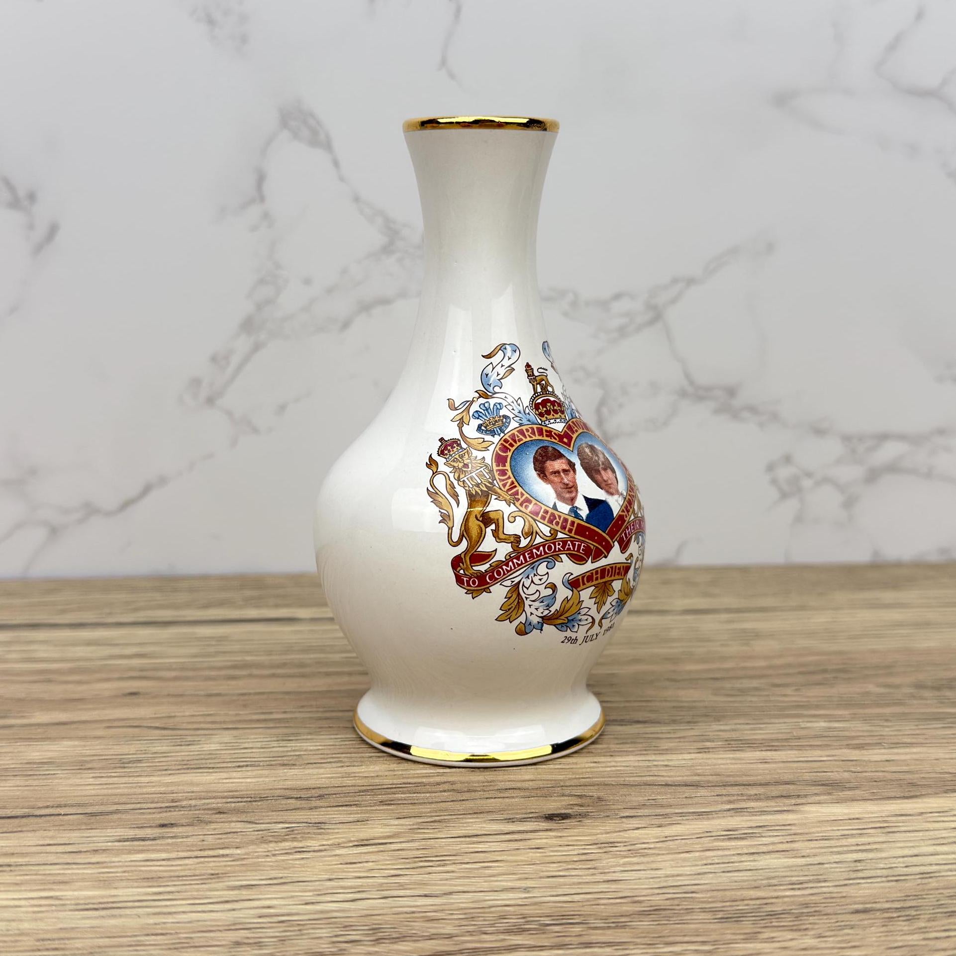 Vintage Royal Worcester Charles and Diana Wedding Bud Vase