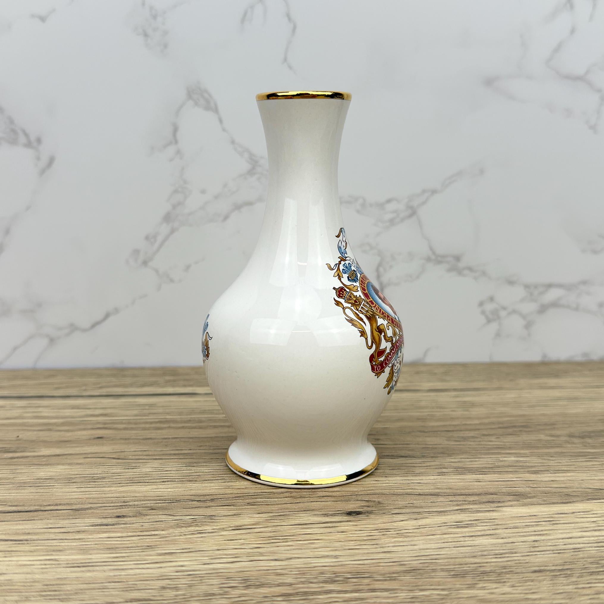 Vintage Royal Worcester Charles and Diana Wedding Bud Vase