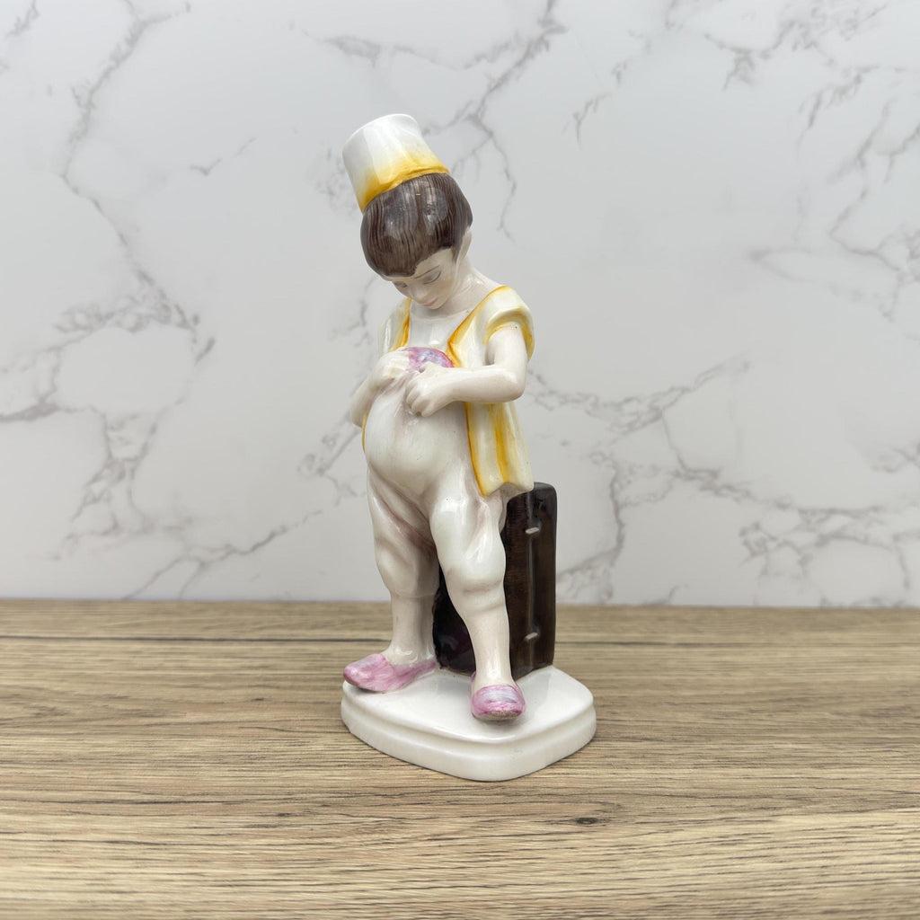 Vintage Welsh Bone China Pup Figurine, Collectible Shelf Decor