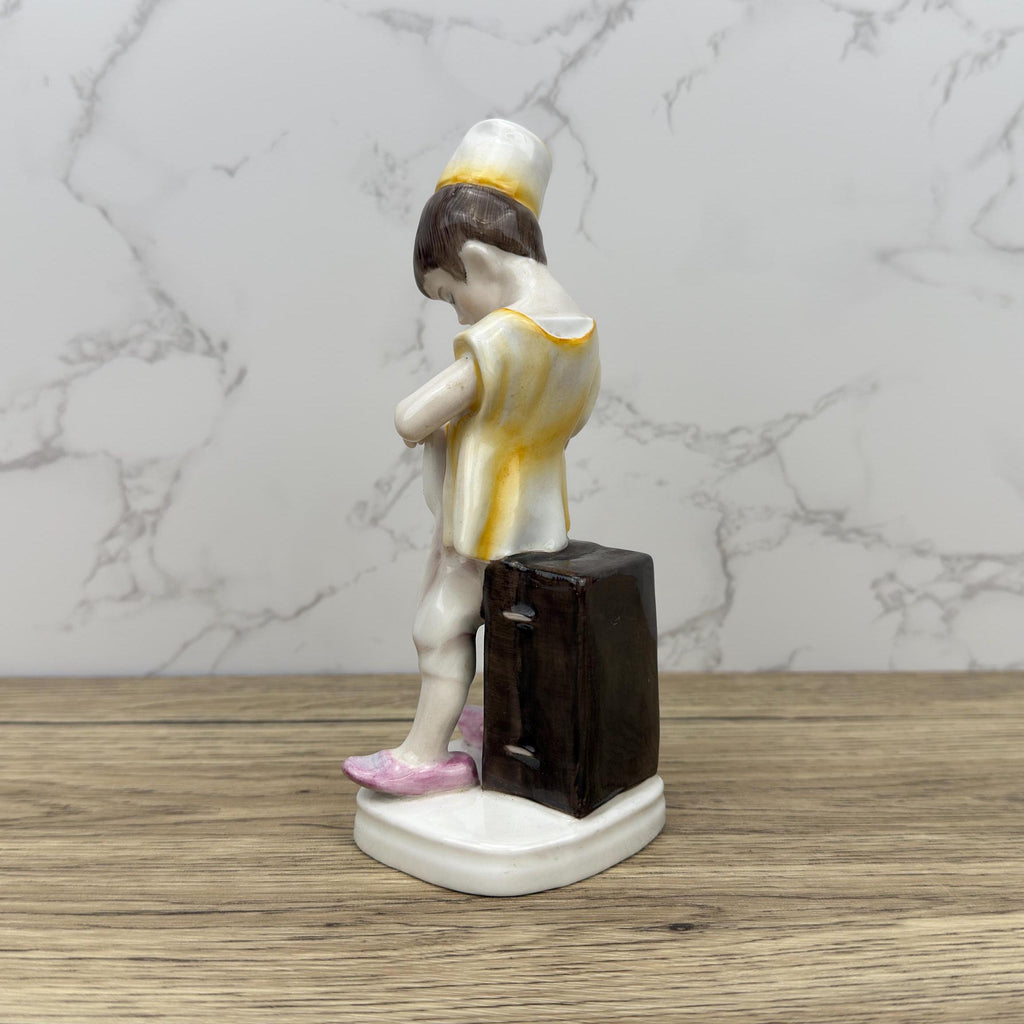 Vintage Welsh Bone China Pup Figurine, Collectible Shelf Decor