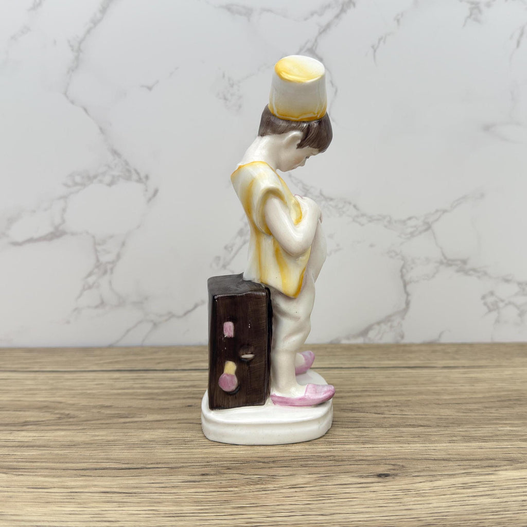 Vintage Welsh Bone China Pup Figurine, Collectible Shelf Decor