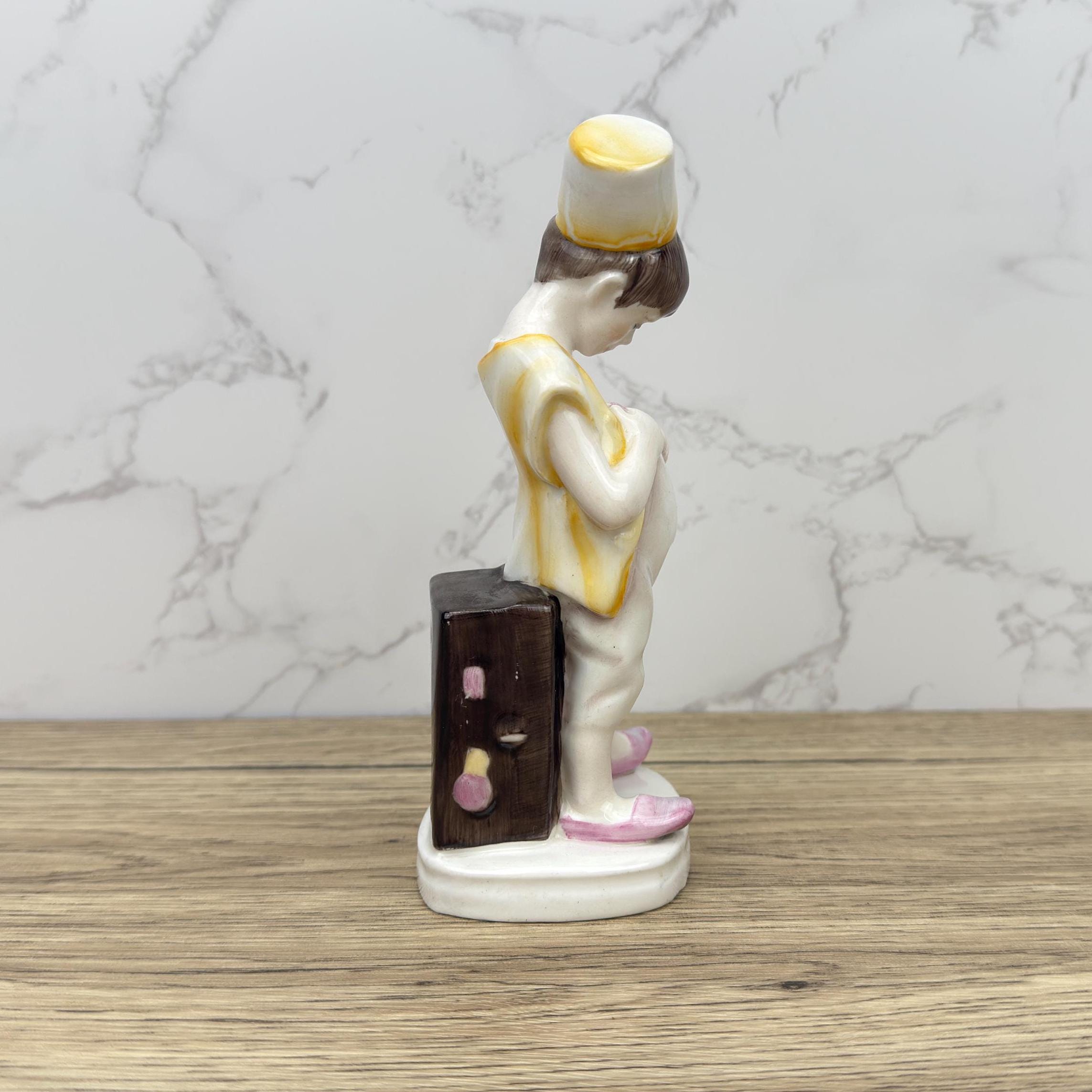 Vintage Welsh Bone China Pup Figurine, Collectible Shelf Decor
