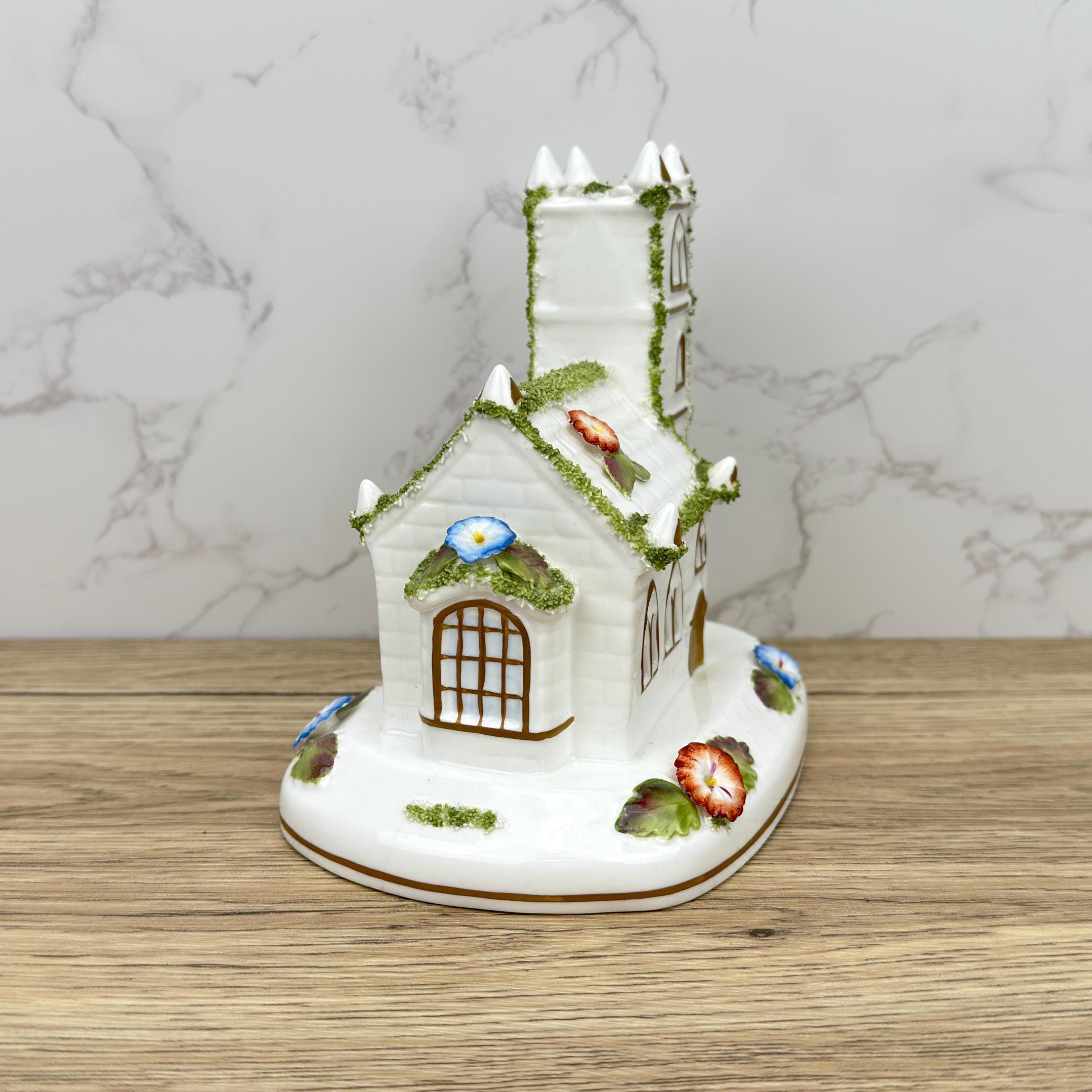 Vintage Coalport Village Church Figurine, Fine Bone China House, England