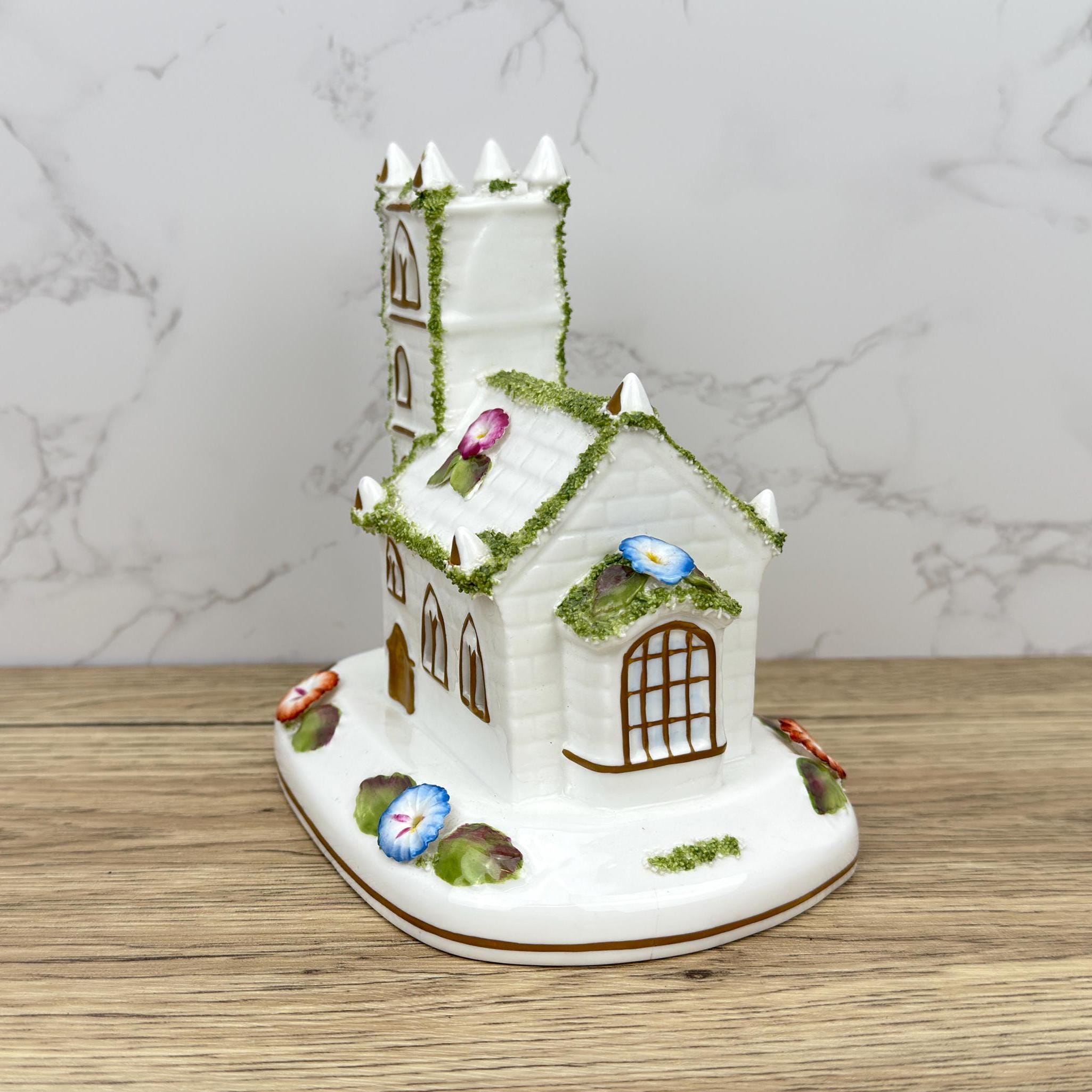 Vintage Coalport Village Church Figurine, Fine Bone China House, England