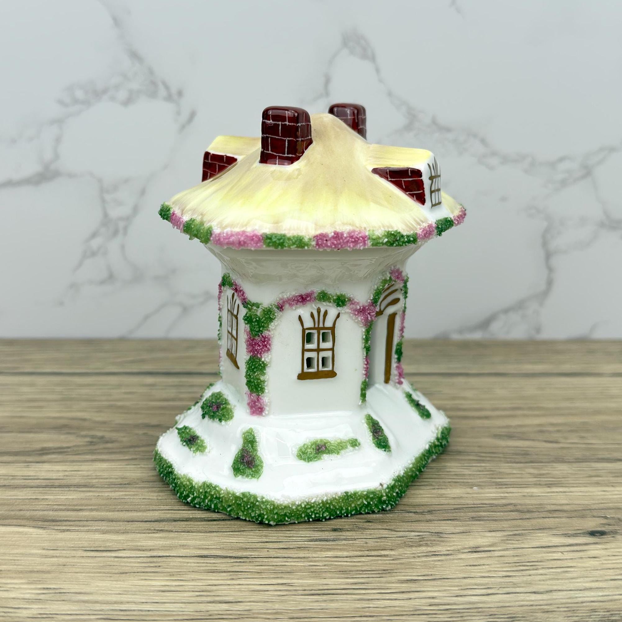 Vintage Coalport Porcelain Cottage, Thatched Roof, Fine Bone China House
