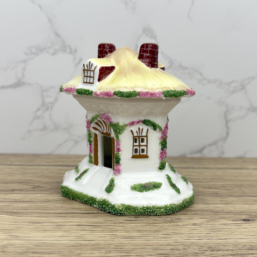 Vintage Coalport Porcelain Cottage, Thatched Roof, Fine Bone China House