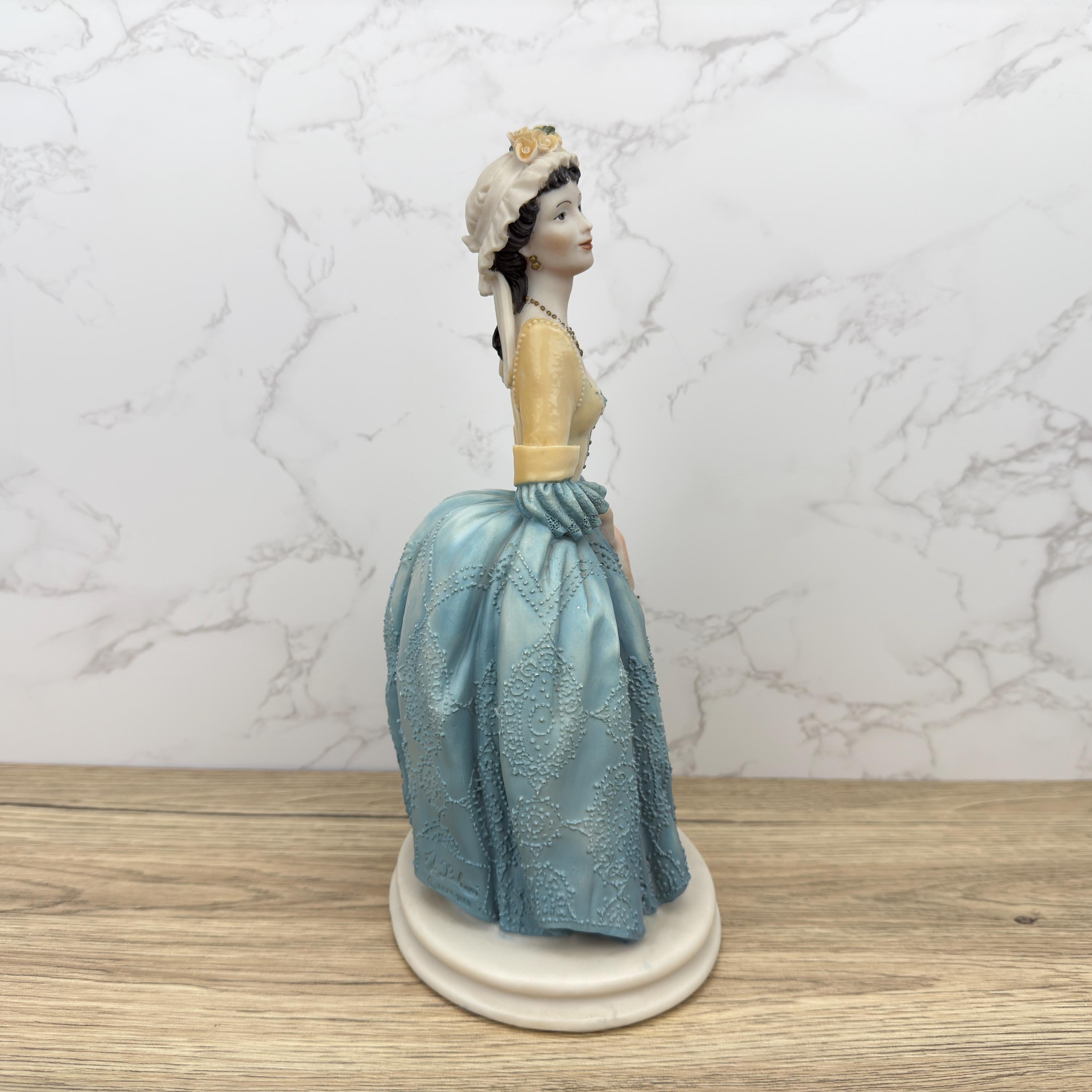 Belcari French Maiden Figurine, Capodimonte Style Resin Lady, Dear Studio Italy