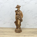 Antique Faux Ivory Chinese Emperor Statue, Carved Resin Figurine