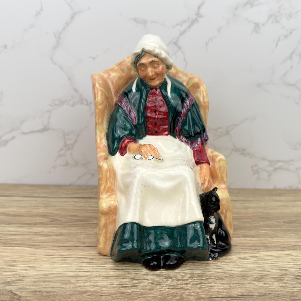 Vintage Royal Doulton Figurine, Forty Winks HN1974, Fine Bone China Grandma