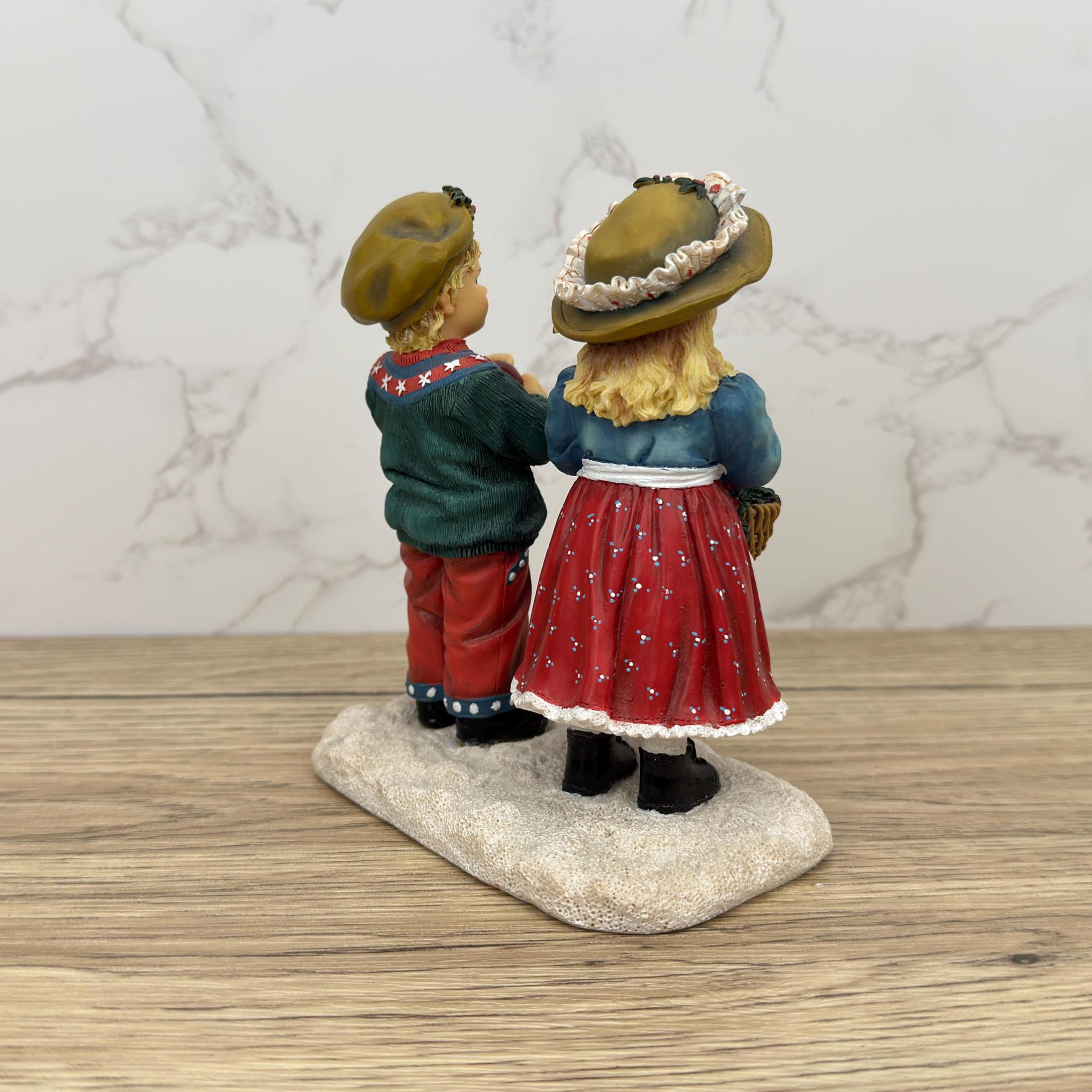 Leonardo Collection Porcelain Figurines, Girl and Boy, Winter Walk
