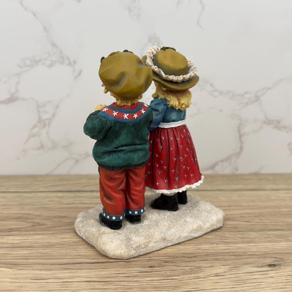 Leonardo Collection Porcelain Figurines, Girl and Boy, Winter Walk