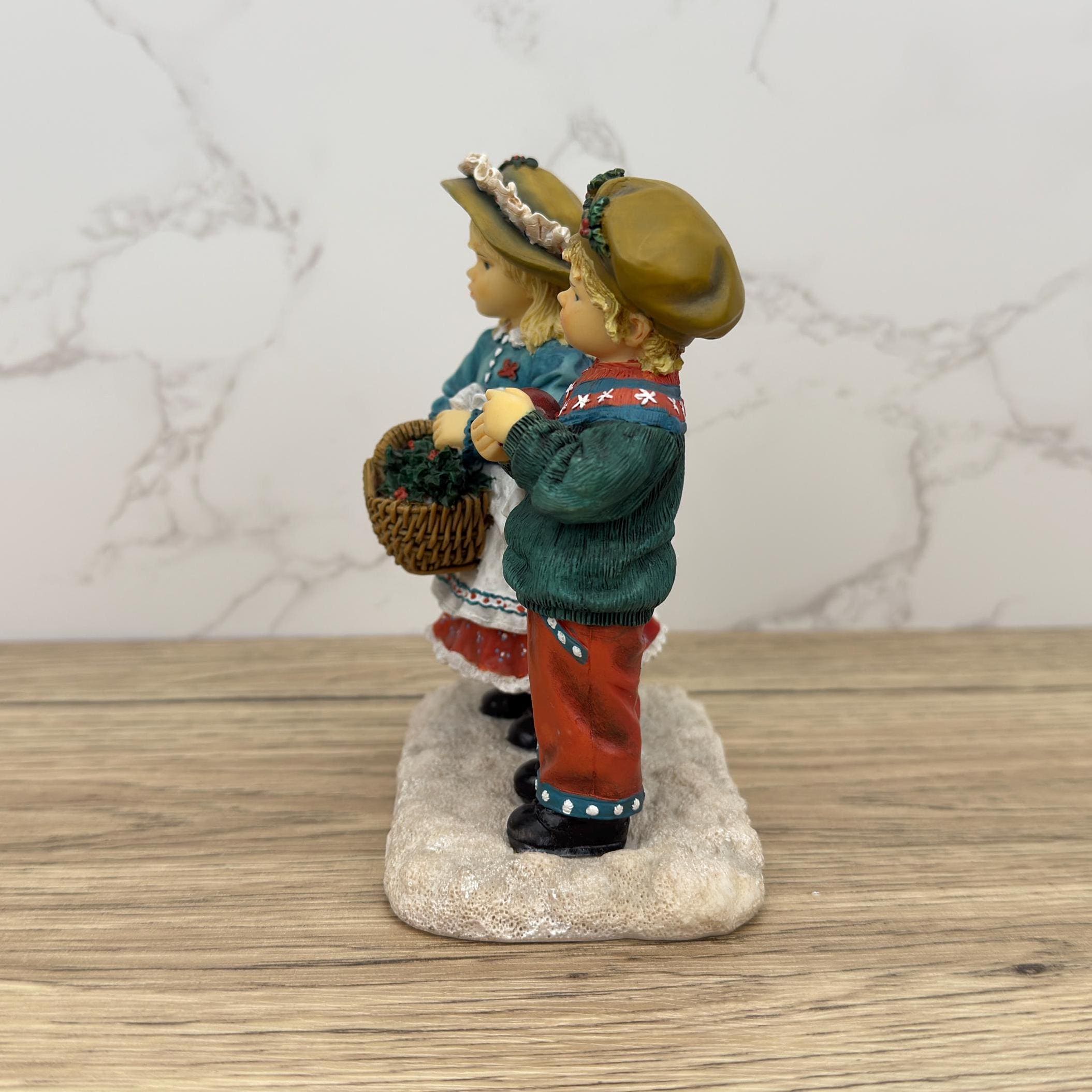 Leonardo Collection Porcelain Figurines, Girl and Boy, Winter Walk