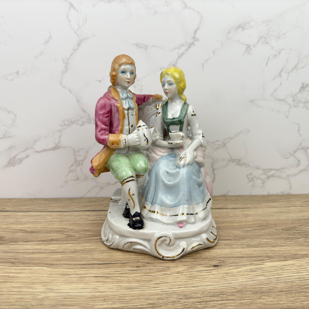 French Colonial Couple Figurine, Victorian Shabby Chic Decor