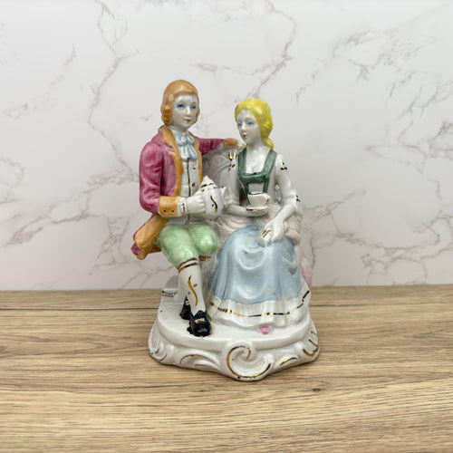 French Colonial Couple Figurine, Victorian Shabby Chic Decor