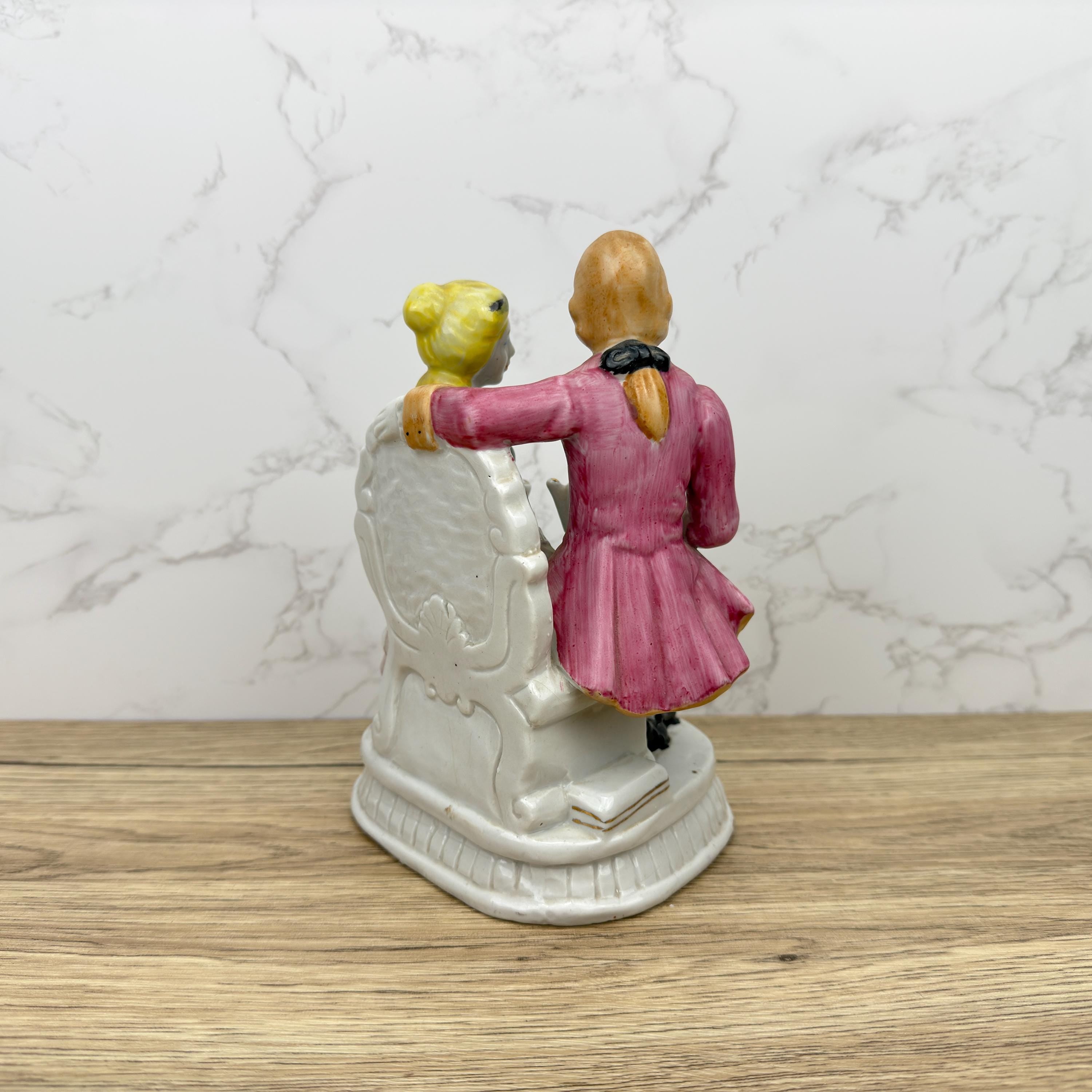 French Colonial Couple Figurine, Victorian Shabby Chic Decor