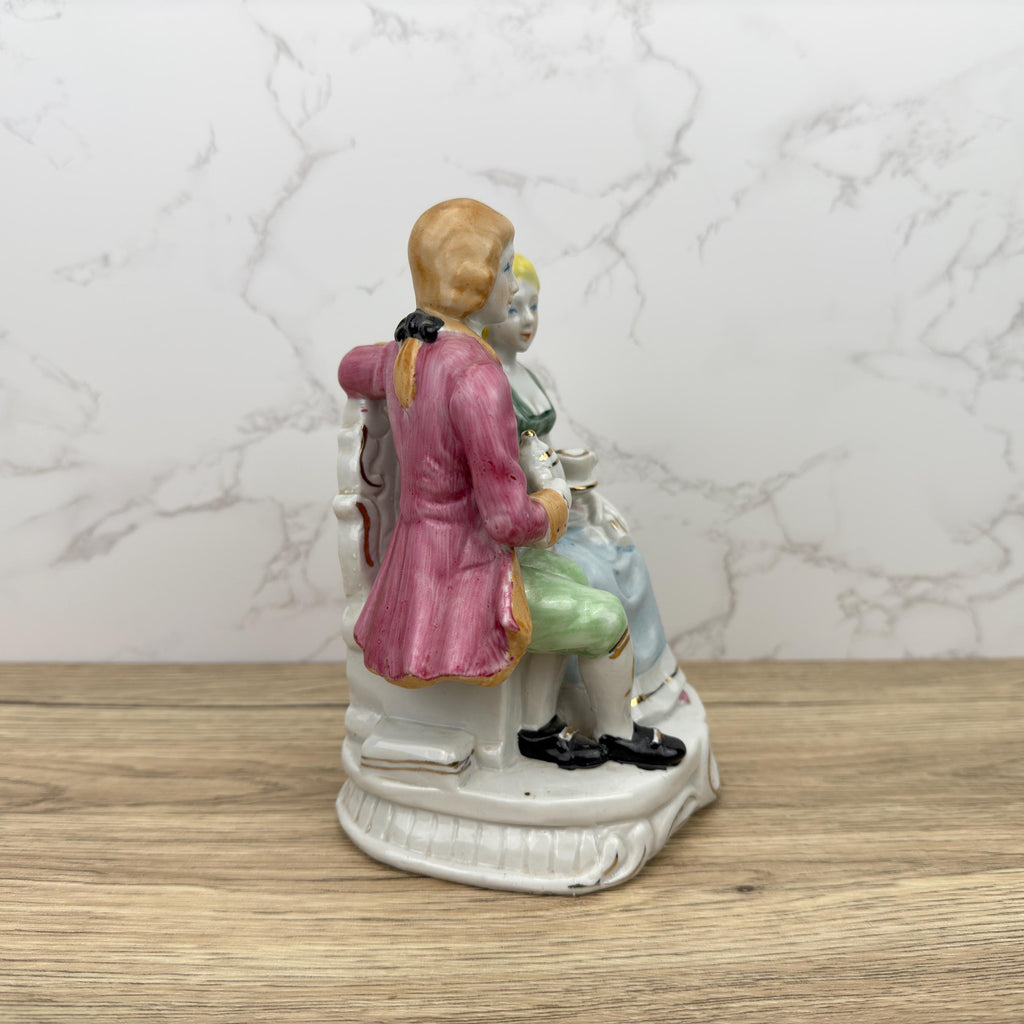 French Colonial Couple Figurine, Victorian Shabby Chic Decor