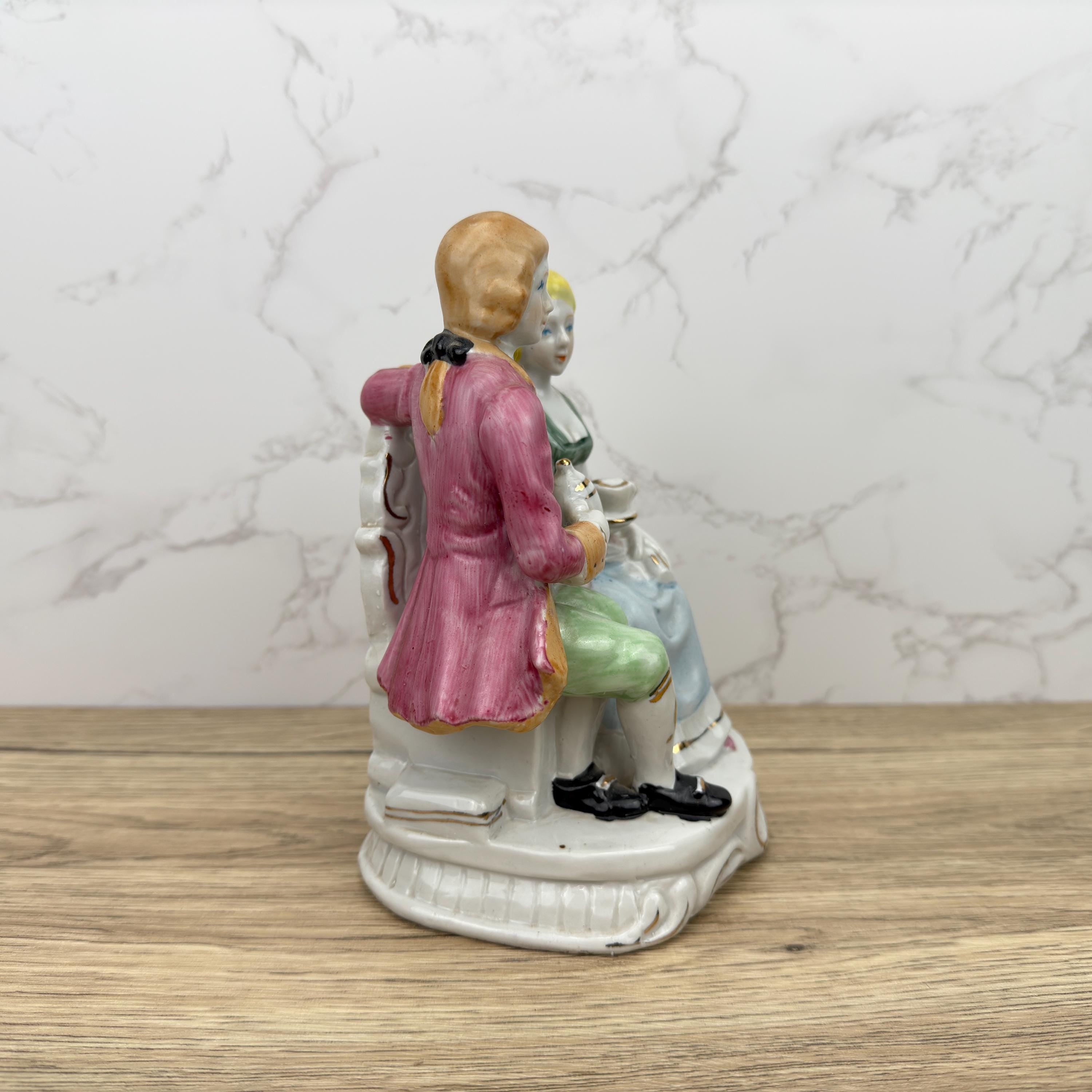 French Colonial Couple Figurine, Victorian Shabby Chic Decor