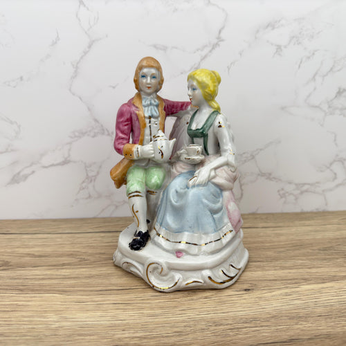 French Colonial Couple Figurine, Victorian Shabby Chic Decor