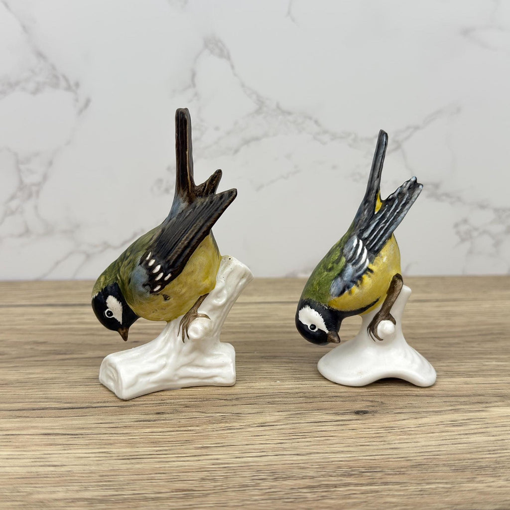 Vintage Goebel Hummel Titmouse Porcelain Bird Figurines, Western Germany