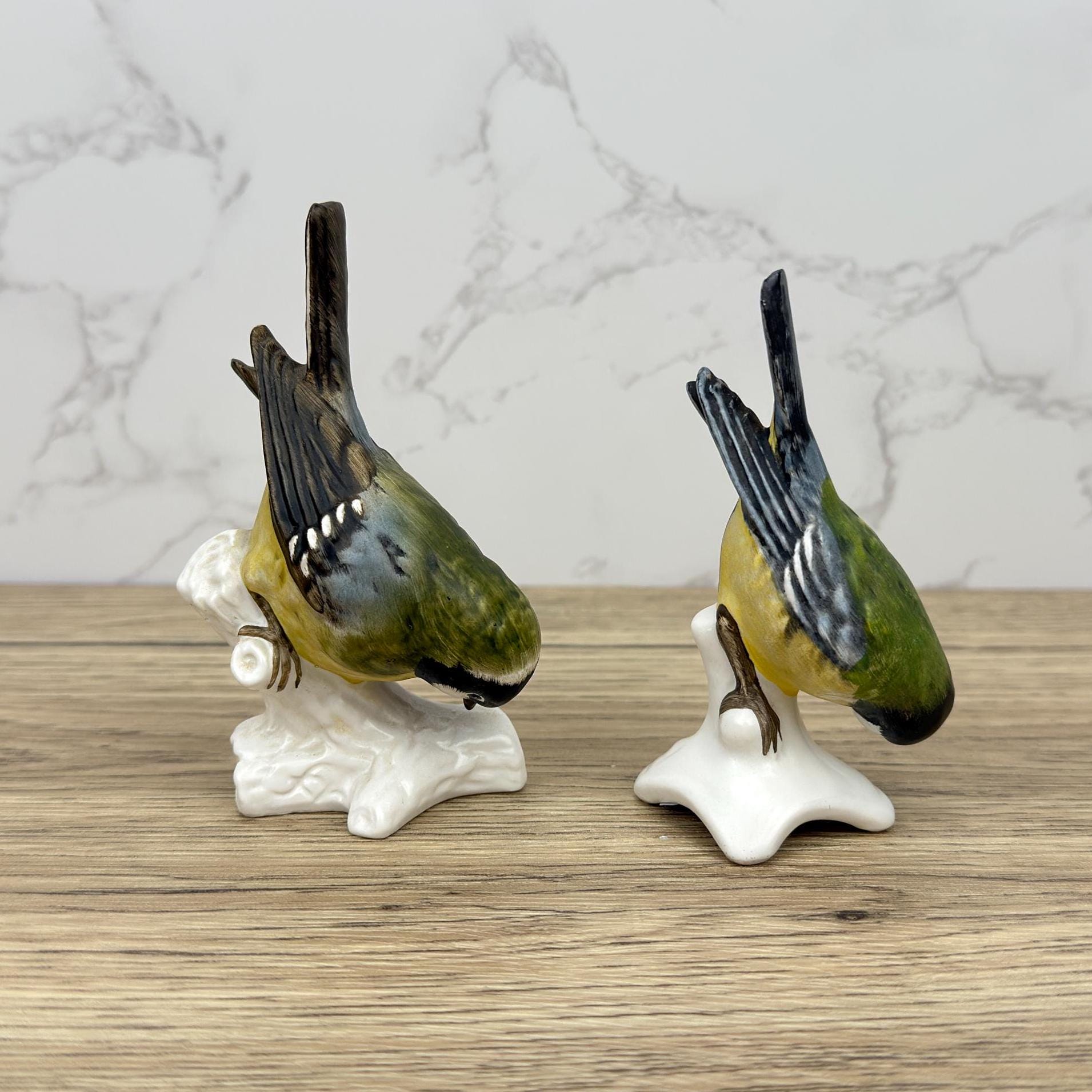 Vintage Goebel Hummel Titmouse Porcelain Bird Figurines, Western Germany