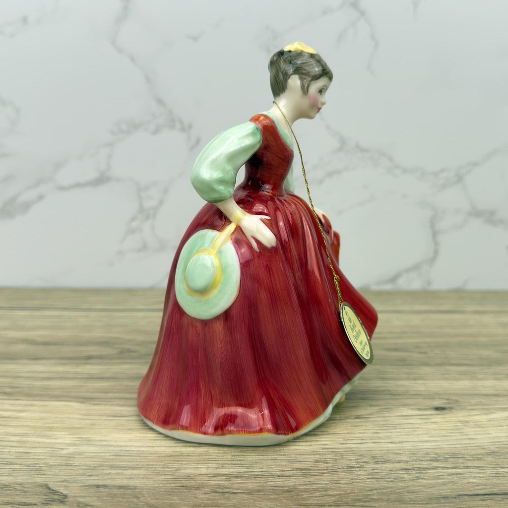 Vintage Royal Doulton Figurine, Fair Maiden HN2434, Lady in Red Dress